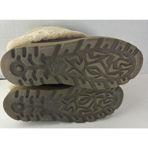 UGG Australia Maylin Women's Leather Shearling Boots Chestnut Brown Size 8 - Picture 15 of 16